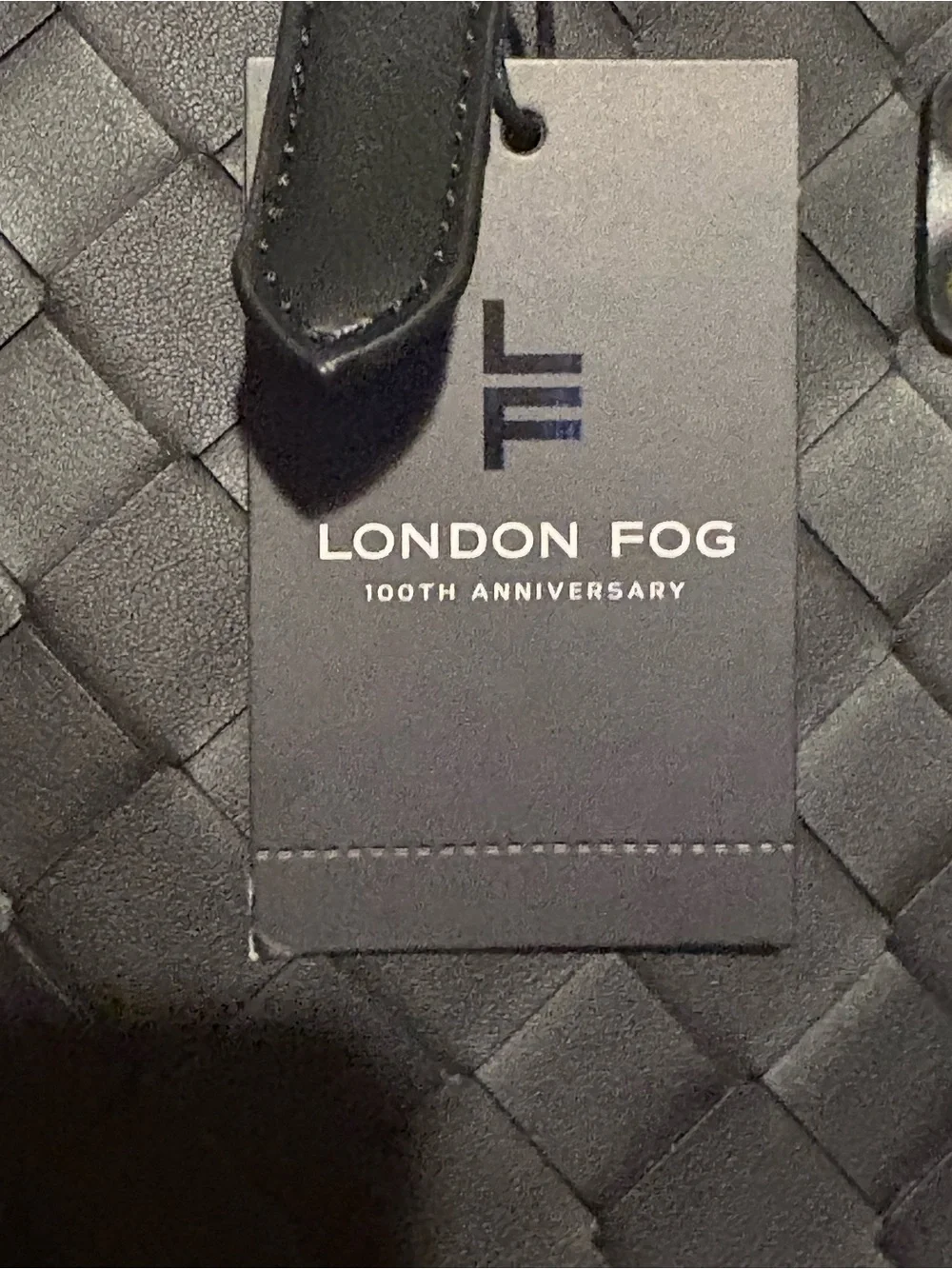 London Fog kylar woven tote Black Woven Tote with Gold Hardware